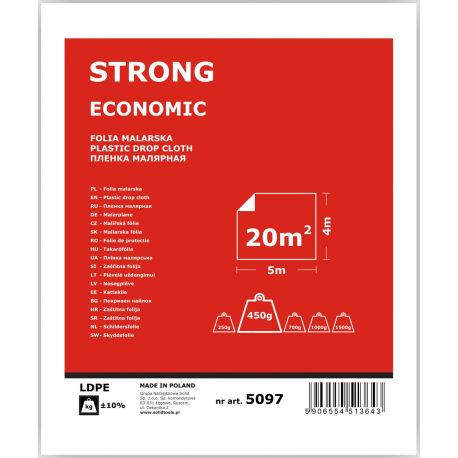 FOLIA MALARSKA STRONG ECONOMY 4x5M SOLID