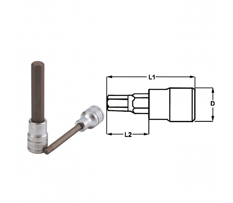 TENG TOOLS NASADKA TRZPIENIOWA DŁUGA 6-KĄTNA 8MM Z CHWYTEM 1/2' 117450403