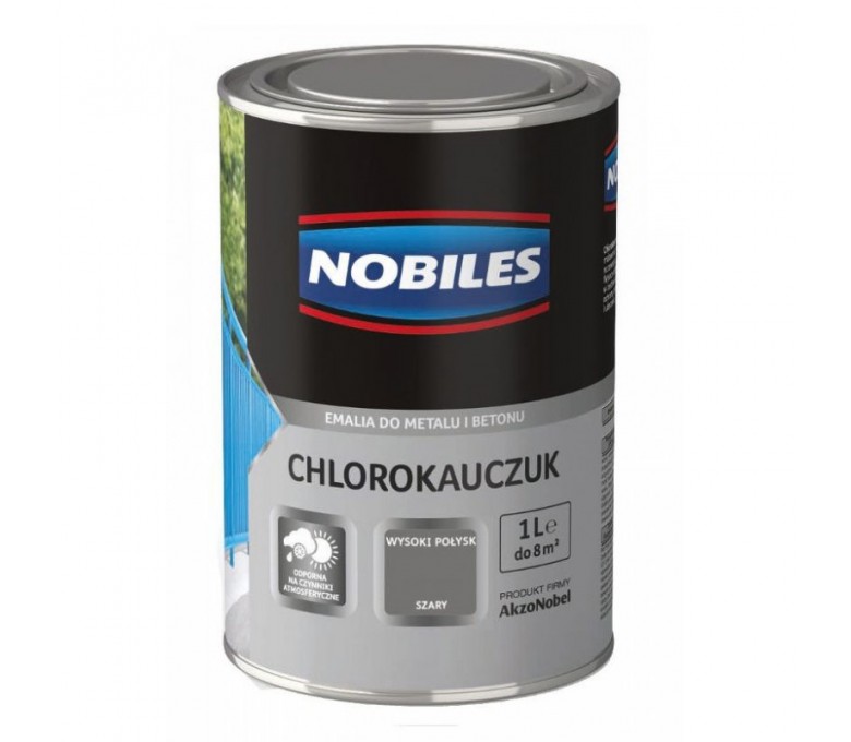 NOBILES EMALIA CHLOROKAUCZUKOWA SZARA 1L DO BETONU I METALU U030802A010