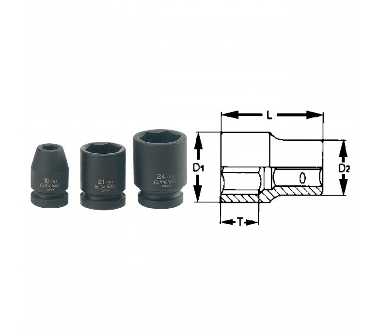 TENG TOOLS NASADKA MASZYNOWA 6-KĄTNA 32MM Z CHWYTEM 1/2" 101780872