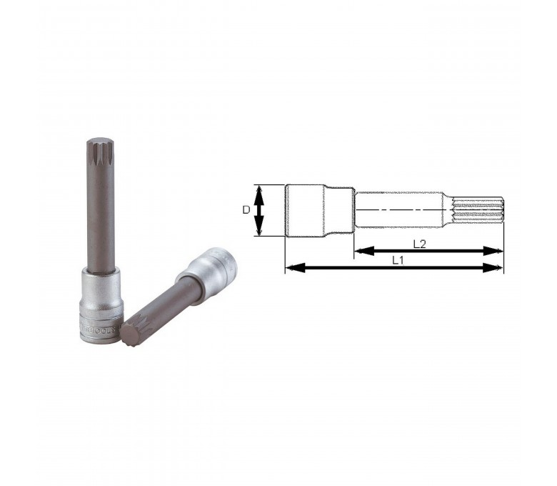 TENG TOOLS NASADKA TRZPIENIOWA 12-KĄTNA 10MM Z CHWYTEM 1/2' CRV 144000403