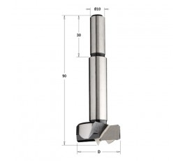 CMT WIERTŁO PUSZKOWE SP RH D=10 L=90 S=10x30 Z UCHWYTEM CYLINDRYCZNYM 512.101.31