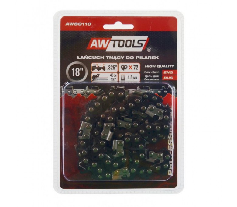 AWTOOLS ŁAŃCUCH TNĄCY DO PILARKI 45CM(18') .325' 1.5MM 72 OGNIWA AW80110