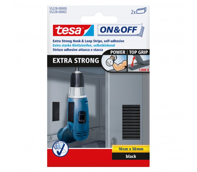 TESA RZEP MONTAŻOWY STRONG 10x5CM CZARNY H5522800