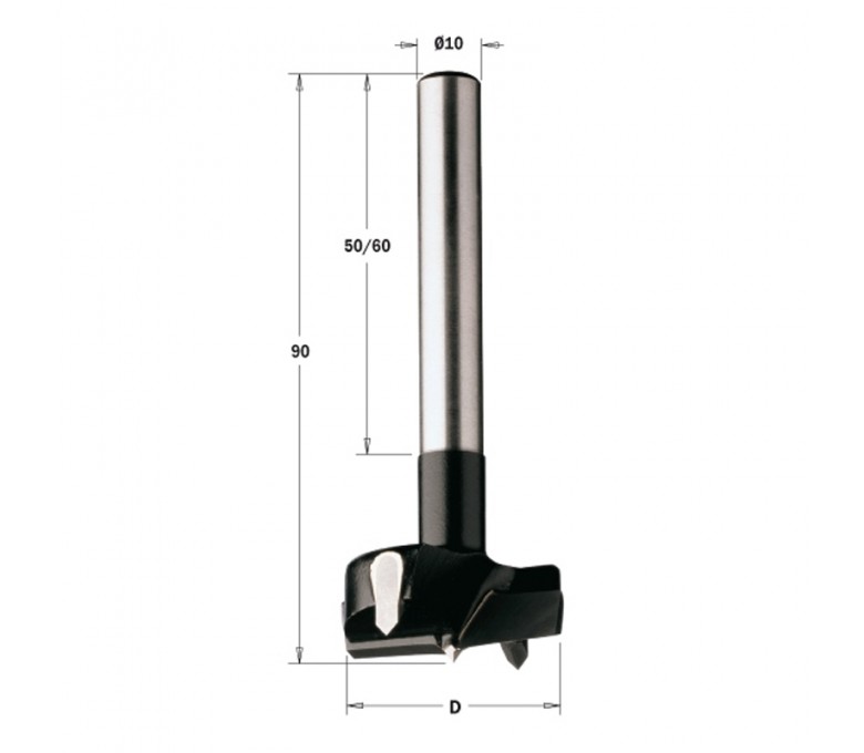 CMT WIERTŁO PUSZKOWE HW RH D=30 L=90 S=10x60MM Z UCHWYTEM CYLINDRYCZNYM 512.300.11