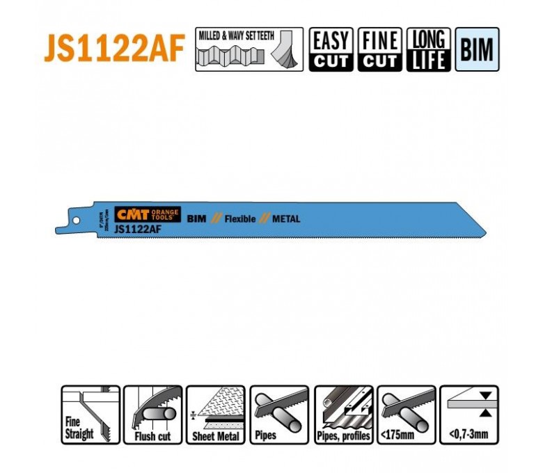 CMT PIŁA SZABLASTA L=225 I=205 H=19 K=0,9 TS=90 5SZT JS1122AF-5