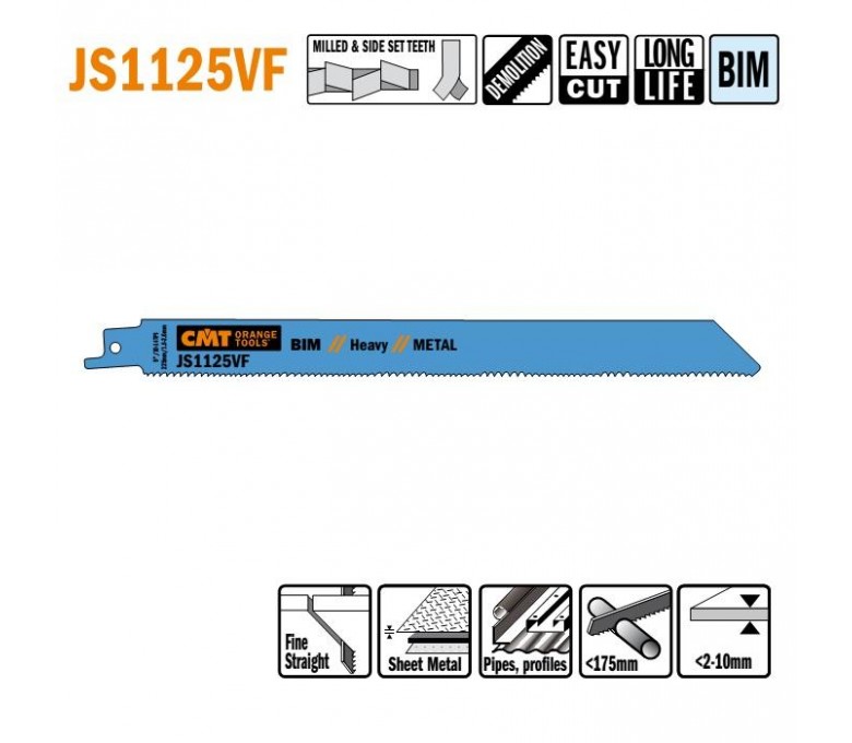 CMT ZESTAW 5 PIŁ SZABLASTYCH L=225 I=205 H=19 K=1,25 JS1125VF-5