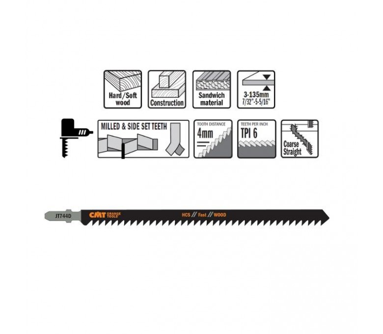 CMT ZESTAW 3 BRZESZCZOTÓW 155x180MM ROZSTAW ZĘBÓW 4 JT744D-3