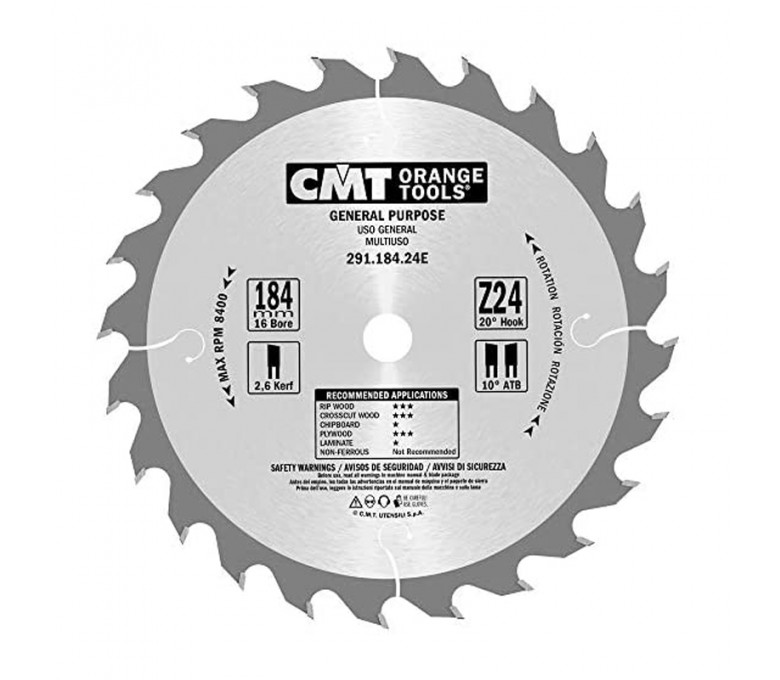 CMT PIŁA TARCZOWA HM D=184 F=16 Z=24 ATB 291.184.24E