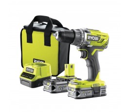 RYOBI AKUMULATOROWA WIERTARKO-WKRĘTARKA 18V R18DD3-225S + 2 AKUMULATORY 2.5AH + ŁADOWARKA + TORBA 5133003349