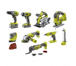 RYOBI ZESTAW COMBO 18V (R18DD3 + RID1801 + R18AG + R18MT3 + R18GLU + RWSL1801 + R18JS + R18ALF + R18PS) 5133003576