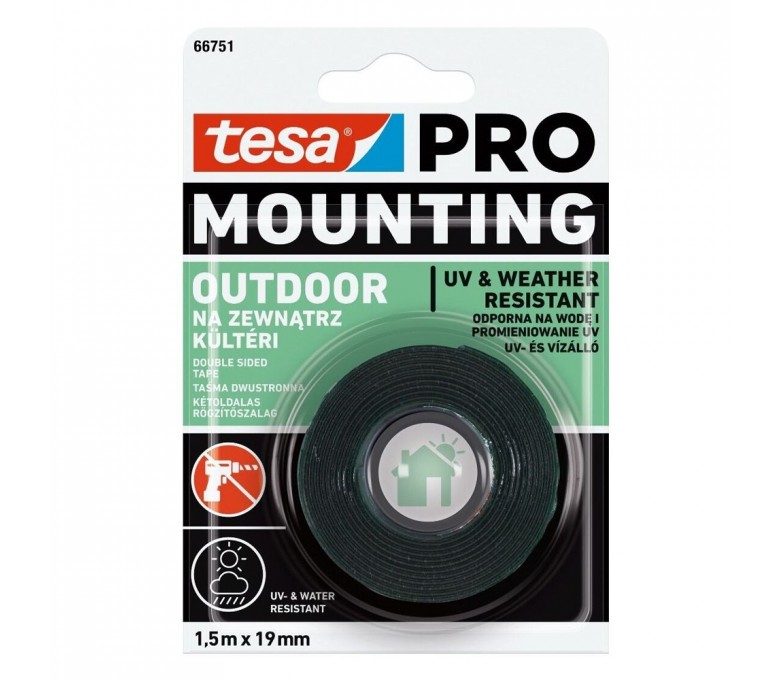 TESA DWUSTRONNA TAŚMA MONTAŻOWA PRO MOUNTING 1.5Mx19MM NA ZEWNĄTRZ H6675104