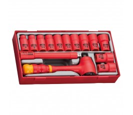 TENG TOOLS ZESTAW NARZĘDZI NASADOWYCH VDE 1000V Z CHWYTEM 3/8' 285240107