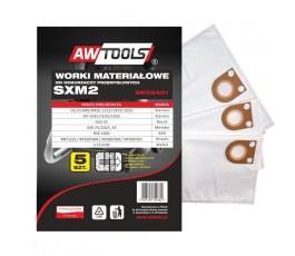 AWTOOLS ZESTAW 5 WORKÓW Z MIKROWŁÓKNINY SXM2 DO ODKURZACZY PRZEMYSŁOWYCH AW004001