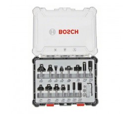 BOSCH ZESTAW 15 FREZÓW + UCHWYT 6MM 2607017471