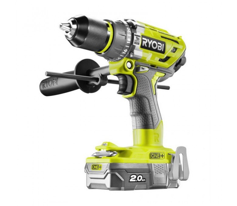 RYOBI AKUMULATOROWA WIERTARKO-WKRĘTARKA UDAROWA 18V R18PD7-220B + 2 AKUMULATORY 2AH + ŁADOWARKA + WALIZKA 5133004295