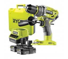 RYOBI AKUMULATOROWA WIERTARKO-WKRĘTARKA UDAROWA 18V R18PD7-220B + 2 AKUMULATORY 2AH + ŁADOWARKA + WALIZKA 5133004295