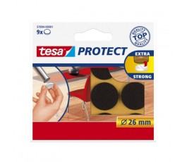 TESA ZESTAW 9 PODKŁADEK FILCOWYCH 26MM BRĄZOWYCH TS57894