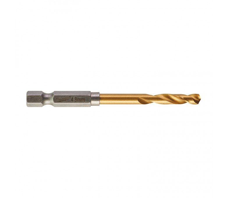 MILWAUKEE WIERTŁO DO METALU SHOCKWAVE HSS-G TIN 4.8x29x78MM Z UCHWYTEM HEX 48894711