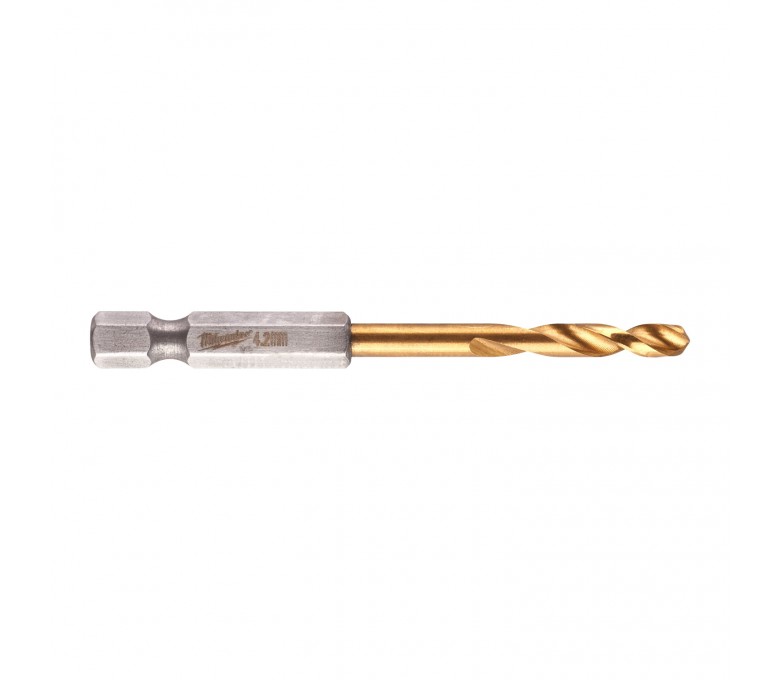 MILWAUKEE WIERTŁO DO METALU SHOCKWAVE HSS-G TIN 4.2x28x74MM Z UCHWYTEM HEX 48894709