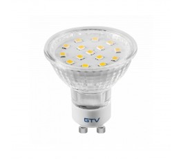 GTV ŻARÓWKA LED SMD2835 CIEPŁA BIAŁA GU10 4W 230V KĄT ŚWIECENIA 120ST 320LM 43MA LD-SZ1510-30