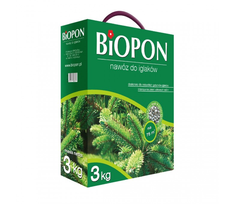 BIOPON NAWÓZ DO IGLAKÓW 3 KG GRANULAT KARTON Z UCHWYTEM C06050200082