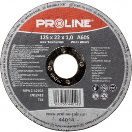 PROLINE TARCZA DO CIĘCIA STALI NIERDZEWNEJ T41 125x1x22MM 44014P