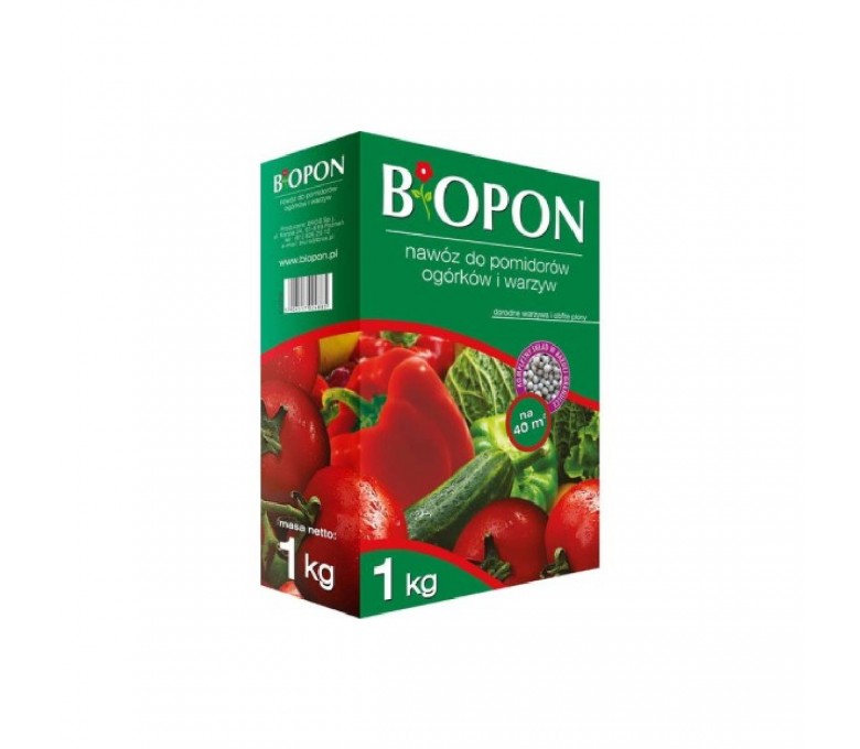 BIOPON NAWÓZ DO POMIDORÓW OGÓRKÓW I WARZYW 1KG GRANULAT KARTON C06050200077