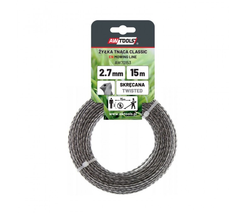 AWTOOLS ŻYŁKA TNĄCA CLASSIC 2.7MMx15M SKRĘCANA AW70153