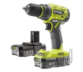 RYOBI AKUMULATOROWA WIERTARKO-WKRĘTARKA 18V + 2 AKUMULATORY LI-ION 2AH + ŁADOWARKA R18DD7-220S 