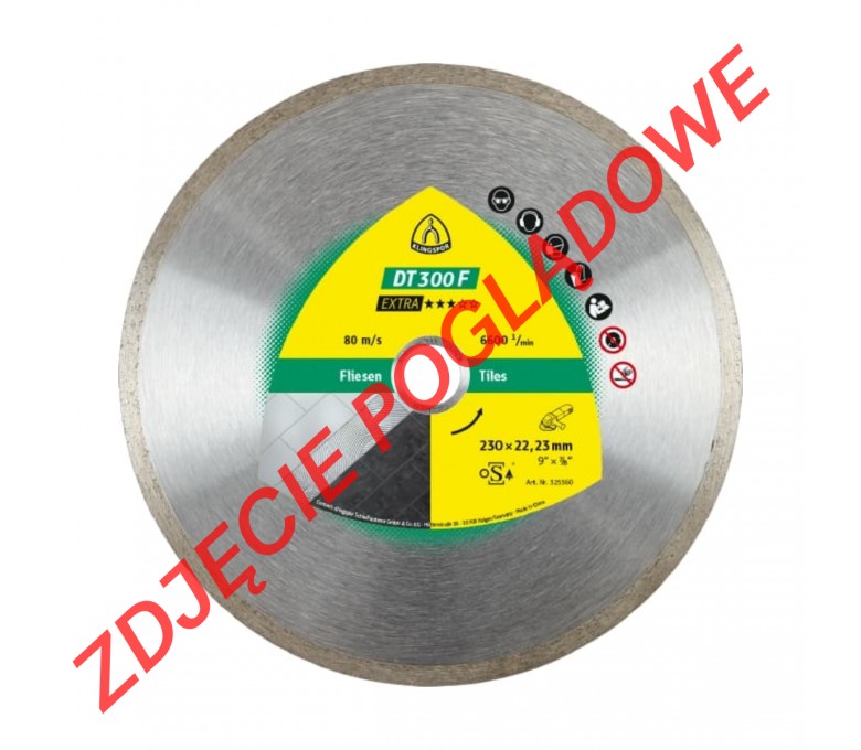 KLINGSPOR TARCZA DIAMENTOWA DO CIĘCIA DT 300F EXTRA 230X1,9X22,23MM 1,9X7MM 325360