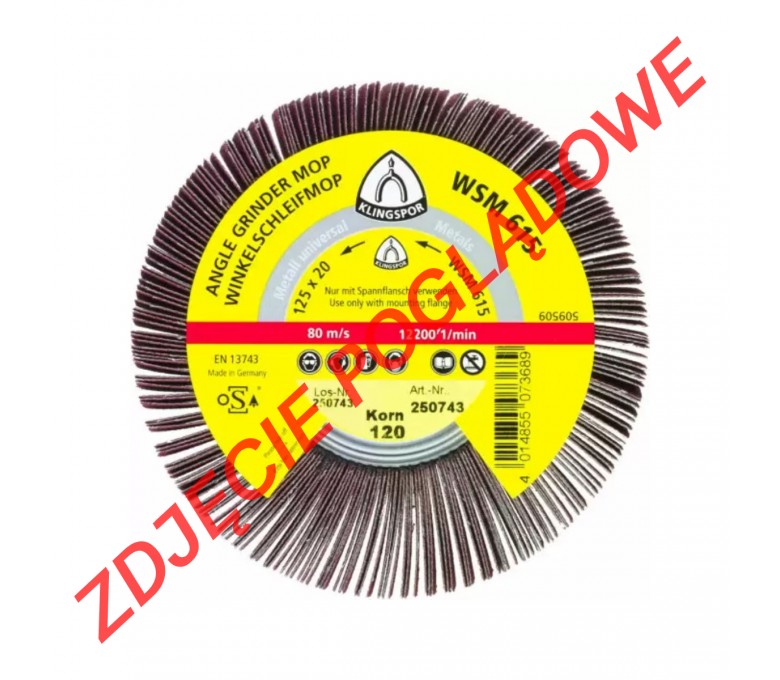 KLINGSPOR ŚCIERNICA LISTKOWA KĄTOWA WSM 615/120 GRANULACJA 120 125X20MM 250743