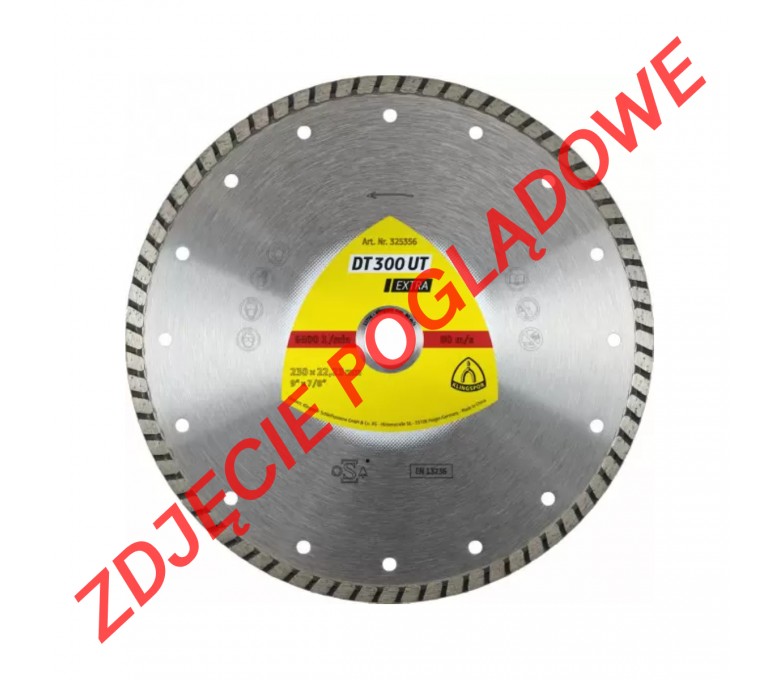 KLINGSPOR PIŁA DIAMENTOWA DO CIĘCIA DT 300UT EXTRA FI 125 125X1,9X22,23MM 325354