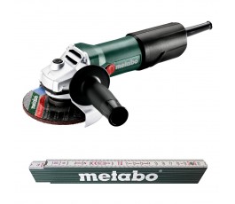 METABO SZLIFIERKA KĄTOWA WEV 850-125 850W Z REGULACJĄ PRĘDKOŚCI OBROTOWEJ + METRÓWKA + AKCESORIA 603611000