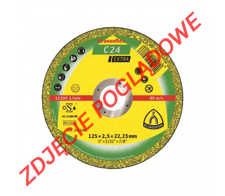 KLINGSPOR TARCZA DO CIĘCIA KAMIENIA I BETONU 125X2.5X22.23MM C 24 EXTRA 231884