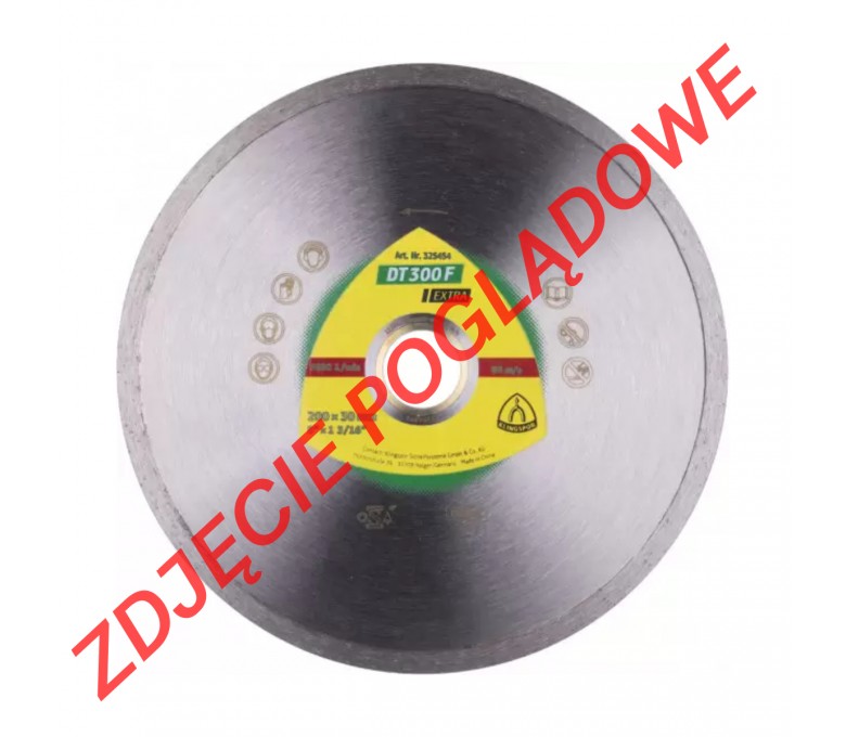 KLINGSPOR TARCZA DIAMENTOWA DO CIĘCIA PŁYTEK CERAMICZNYCH I KAFLI 200X1,9X30MM PIERŚCIEN REDUKCYJNY 25,4MM DT 300 F EXTRA 325454