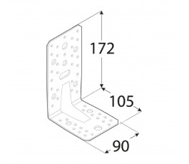 DOMAX KĄTOWNIK Z PRZETŁOCZENIEM 172X105X90MM ZN GRUBOŚĆ 3MM KP 6 4026
