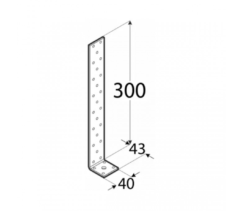 DOMAX KĄTOWNIK 300X43X40MM GRUBOŚĆ 4MM KK 12 4156