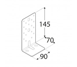 DOMAX KĄTOWNIK Z PRZETŁOCZENIEM 145X70X90MM GRUBOŚĆ 2,5MM ZN KP 8 4028