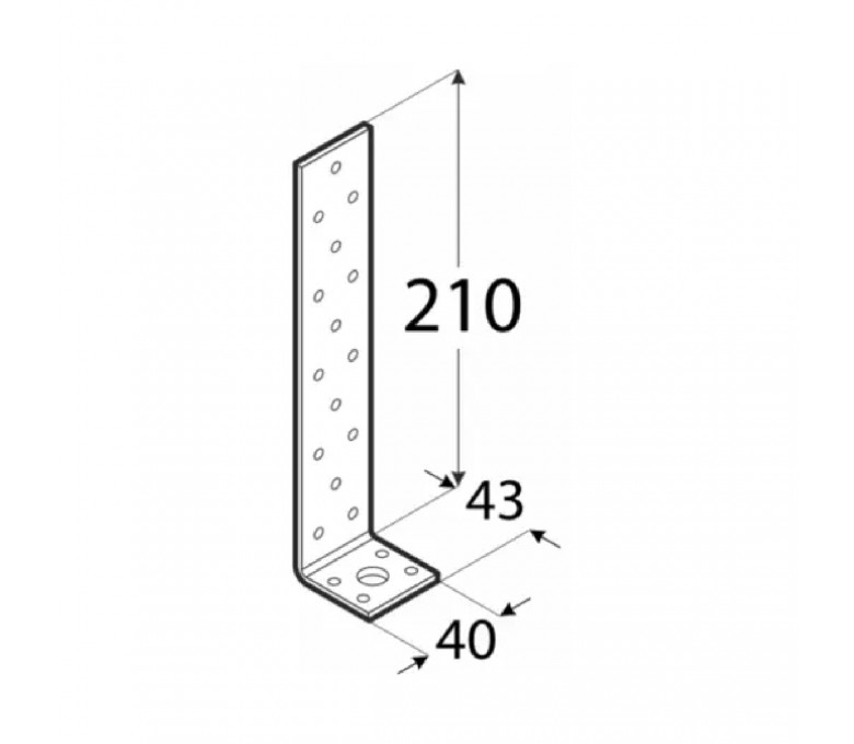 DOMAX KĄTOWNIK 210X43X40MM GRUBOŚĆ 4MM ZN KK 11 4155