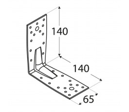 DOMAX KĄTOWNIK Z PRZETŁOCZENIEM 140X140X65MM GRUBOŚĆ 2.5MM ZN KP 5 4025