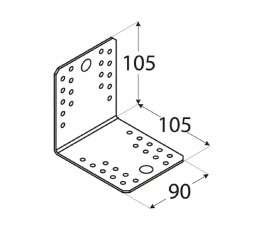 DOMAX KĄTOWNIK ŁĄCZCZNIKOWY 105X105X90MM GRUBOŚĆ 2.5MM ZN KL 5 4075