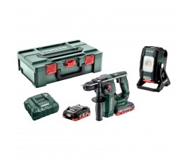 METABO AKUMULATOROWY ZESTAW KH 18 LTX BL 24 Q + BSA 12-18 LED 2000 + 2 AKUMULATORY LIHD 4AH + ŁADOWARKA + AKCESORIA + METABOX 16