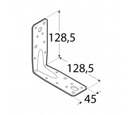 DOMAX KĄTOWNIK Z PRZETŁOCZENIEM 128,5X128,5X45MM GRUBOŚĆ 2,5MM ZN KP 9 4029