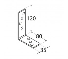 DOMAX KĄTOWNIK BELKI 120X80X35MM GRUBOŚĆ 4MM CYNK GALWANICZNY KB 2 4016