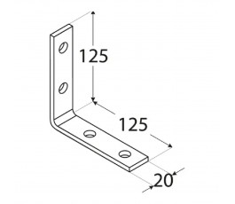 DOMAX KĄTOWNIK WĄSKI 125X125X20MM GRUBOŚĆ 4MM CYNK GALWANICZNY KW 6 4006