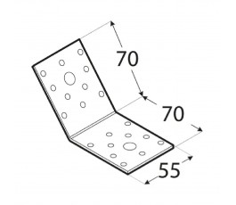 DOMAX KĄTOWNIK 135 STOPNI 70X70X55MM GRUBOŚĆ 2.5MM ZN KLR 2 4082