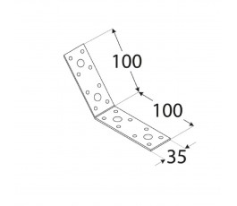 DOMAX KĄTOWNIK 135 STOPNI 100X100X35MM GRUBOŚĆ 2.5MM ZN KLR 4 4084