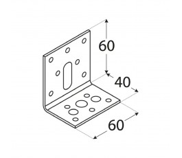 DOMAX KĄTOWNIK Z REGULACJĄ 60X40X60MM GRUBOŚĆ 2.5MM ZN KR 2 4212