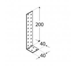 DOMAX KĄTOWNIK KOTWOWY 200X40X40MM GRUBOŚĆ 2MM ZN KK 1 4151